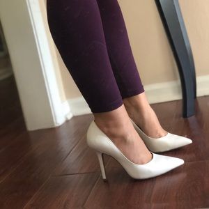 BCBG white heels